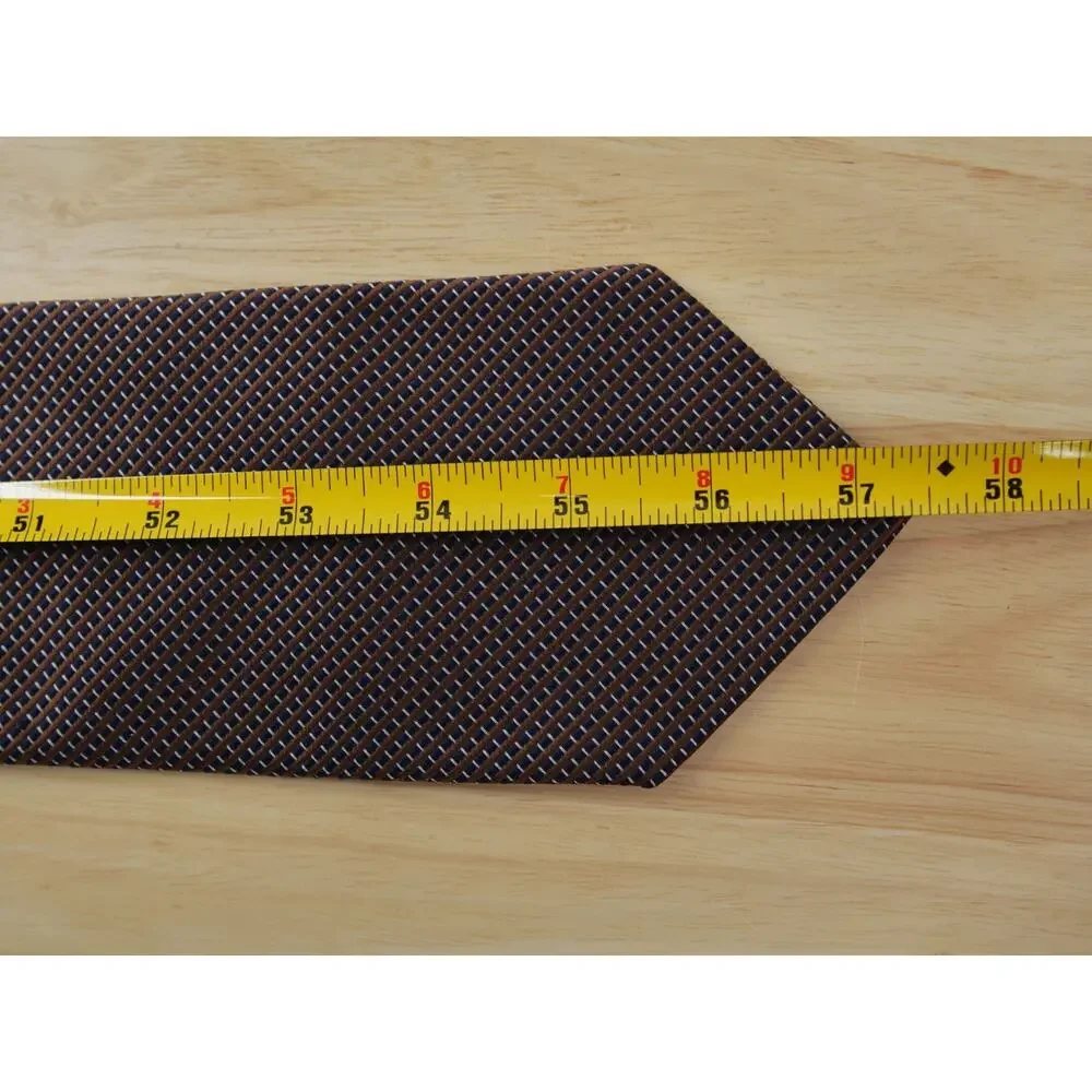 Brooks Brothers Makers Tie 100% Silk Blue Brown USA 57.5x3.75